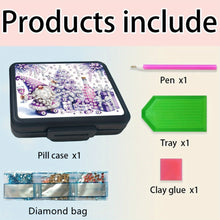 Load image into Gallery viewer, Diamond Painting Set Square Medicine Box, Detachable Multi Compartment Storage for One Day, Portable Travel Medicine Box