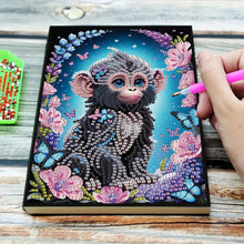 Load image into Gallery viewer, Diamond Art Painting Book, DIY Notebook with Special Shape, Monkey Diary, and Diamond Art Cover