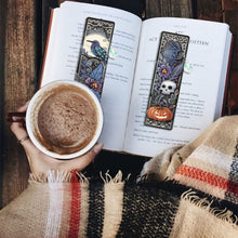 Load image into Gallery viewer, 4-piece Set of Witch Crow Skull Series Styles Acrylic Dot Diamond Bookmark