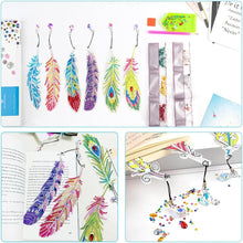 Load image into Gallery viewer, 5D Diamond Painting Feather Bookmark Feather Crystal Diamond 6 Pieces Thick Acrylic Material
