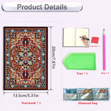 Load image into Gallery viewer, Notebook and Diamond Art Painting Art DIY Pixel Flower Blue Cover Diamond Kit Writing Sketchbook