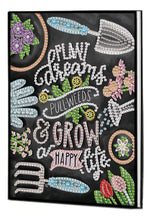 Load image into Gallery viewer, 5D Diamond Art Painting Notebook Kit, Text Cover, Leather, DIY, Special Shape, Diary, Sketchbook