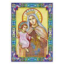 Load image into Gallery viewer, Crystal Rhinestone Diamond Painting Kit | Religious Madonna and Jesus