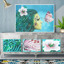 Load image into Gallery viewer, Crystal Rhinestone Diamond Painting Kit | Beautiful woman and butterfly
