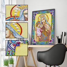 Load image into Gallery viewer, Crystal Rhinestone Diamond Painting Kit | Religious Madonna and Jesus