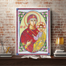 Load image into Gallery viewer, Crystal Rhinestone Diamond Painting Kit | Religious Madonna and Jesus