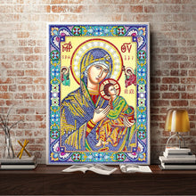 Load image into Gallery viewer, Crystal Rhinestone Diamond Painting Kit | Religious Madonna and Jesus