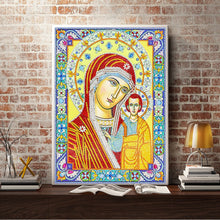 Load image into Gallery viewer, Crystal Rhinestone diamond painting kit | religious figures Virgin and Jesus
