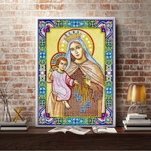 Load image into Gallery viewer, Crystal Rhinestone Diamond Painting Kit | Religious Madonna and Jesus