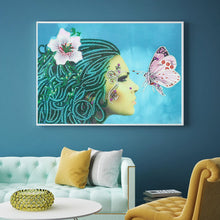 Load image into Gallery viewer, Crystal Rhinestone Diamond Painting Kit | Beautiful woman and butterfly