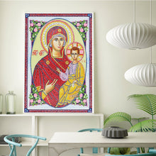 Load image into Gallery viewer, Crystal Rhinestone Diamond Painting Kit | Religious Madonna and Jesus