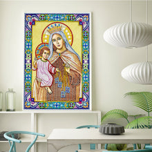Load image into Gallery viewer, Crystal Rhinestone Diamond Painting Kit | Religious Madonna and Jesus