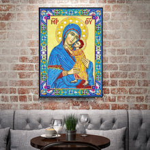 Load image into Gallery viewer, Crystal Rhinestone diamond painting kit | religious figures Virgin Mary and Jesus