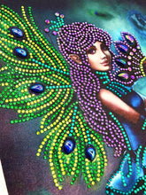 Load image into Gallery viewer, Crystal Rhinestone Diamond Painting Kit | Peacock Dress Girl