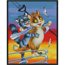 Load image into Gallery viewer, 11CT Full Cross Stitch | Couple Cat (36x46cm)