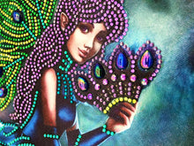 Load image into Gallery viewer, Crystal Rhinestone Diamond Painting Kit | Peacock Dress Girl