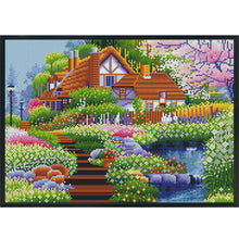 Load image into Gallery viewer, 11CT Full Cross Stitch | Country Cottage (36x46cm)