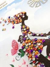 Load image into Gallery viewer, Crystal Rhinestone Diamond Painting Kit | Girl riding a bicycle