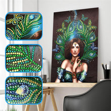 Load image into Gallery viewer, Crystal Rhinestone Diamond Painting Kit | Peacock Dress Beauty