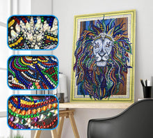 Load image into Gallery viewer, Crystal Rhinestone Diamond Painting Kit | Watercolor lion