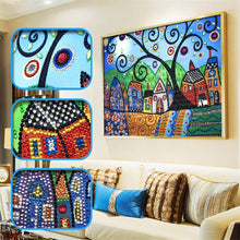 Load image into Gallery viewer, Crystal Rhinestone Diamond Painting Kit | Little houses under the big tree