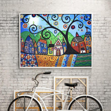 Load image into Gallery viewer, Crystal Rhinestone Diamond Painting Kit | Little houses under the big tree