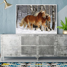 Load image into Gallery viewer, Full Diamond Painting kit | Two horses on the snow