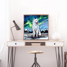 Load image into Gallery viewer, Full Diamond Painting kit | Samoyed dog under the starry night