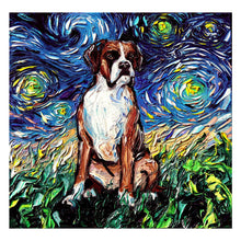 Load image into Gallery viewer, Full Diamond Painting kit | Saint Bernard under the beautiful starry sky