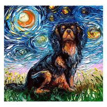Load image into Gallery viewer, Full Diamond Painting kit | Bernese Mountain Dog under the beautiful starry sky