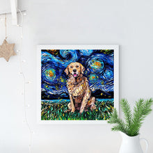 Load image into Gallery viewer, Full Diamond Painting kit | Labrador Retriever under the beautiful starry sky
