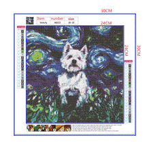 Load image into Gallery viewer, Full Diamond Painting kit | Parson Russell Terrier under the beautiful starry sky