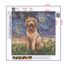 Load image into Gallery viewer, Full Diamond Painting kit | Airedale Terrier under the beautiful starry sky