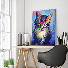 Load image into Gallery viewer, Full Diamond Painting kit | Watercolor kitten