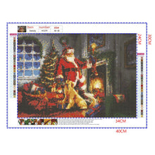 Load image into Gallery viewer, Full Diamond Painting kit | Santa claus and golden retriever