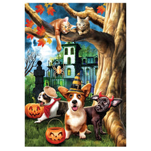 Load image into Gallery viewer, Full Diamond Painting kit | Halloween cats and dogs
