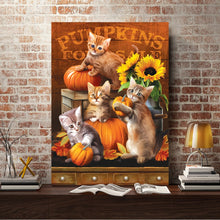 Load image into Gallery viewer, Full Diamond Painting kit | Pumpkins and cats