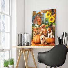 Load image into Gallery viewer, Full Diamond Painting kit | Pumpkins and dogs