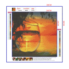 Load image into Gallery viewer, Full Diamond Painting kit | The reflection of the willow leaves and lake in the glass