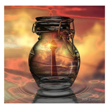 Load image into Gallery viewer, Full Diamond Painting kit | The reflection of the lighthouse in the glass bottle