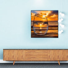 Load image into Gallery viewer, Full Diamond Painting kit | The reflection of the sunrise in the glass