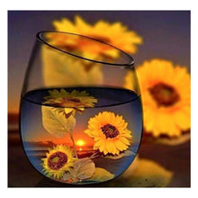 Load image into Gallery viewer, Full Diamond Painting kit | The reflection of sunflowers in the glass