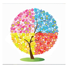 Load image into Gallery viewer, Full Diamond Painting kit | Four-color flower tree