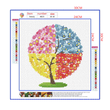 Load image into Gallery viewer, Full Diamond Painting kit | Four-color flower tree