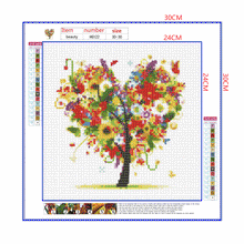 Load image into Gallery viewer, Full Diamond Painting kit | Flower heart tree