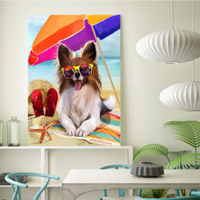Load image into Gallery viewer, Full Diamond Painting kit | Dog with glasses on the beach