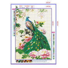 Load image into Gallery viewer, Full Diamond Painting kit | Peacock and flower