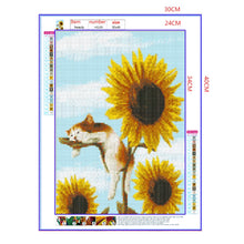 Load image into Gallery viewer, Full Diamond Painting kit | Kitten lying in sunflowers