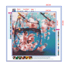 Load image into Gallery viewer, Full Diamond Painting kit | The reflection of the peach blossom in the glass