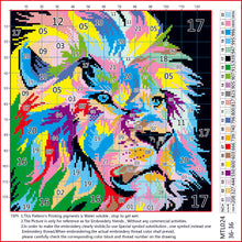 Load image into Gallery viewer, 11CT Full Cross Stitch | Colorful Lion (36x36cm)